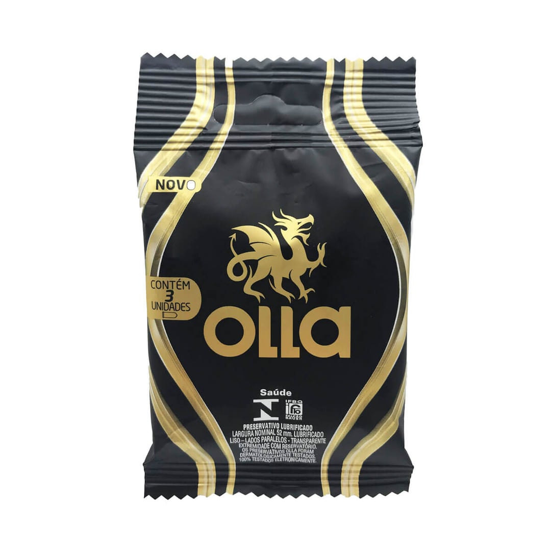 Preservativo Lubrificado - Olla - 3 Unidades - 1